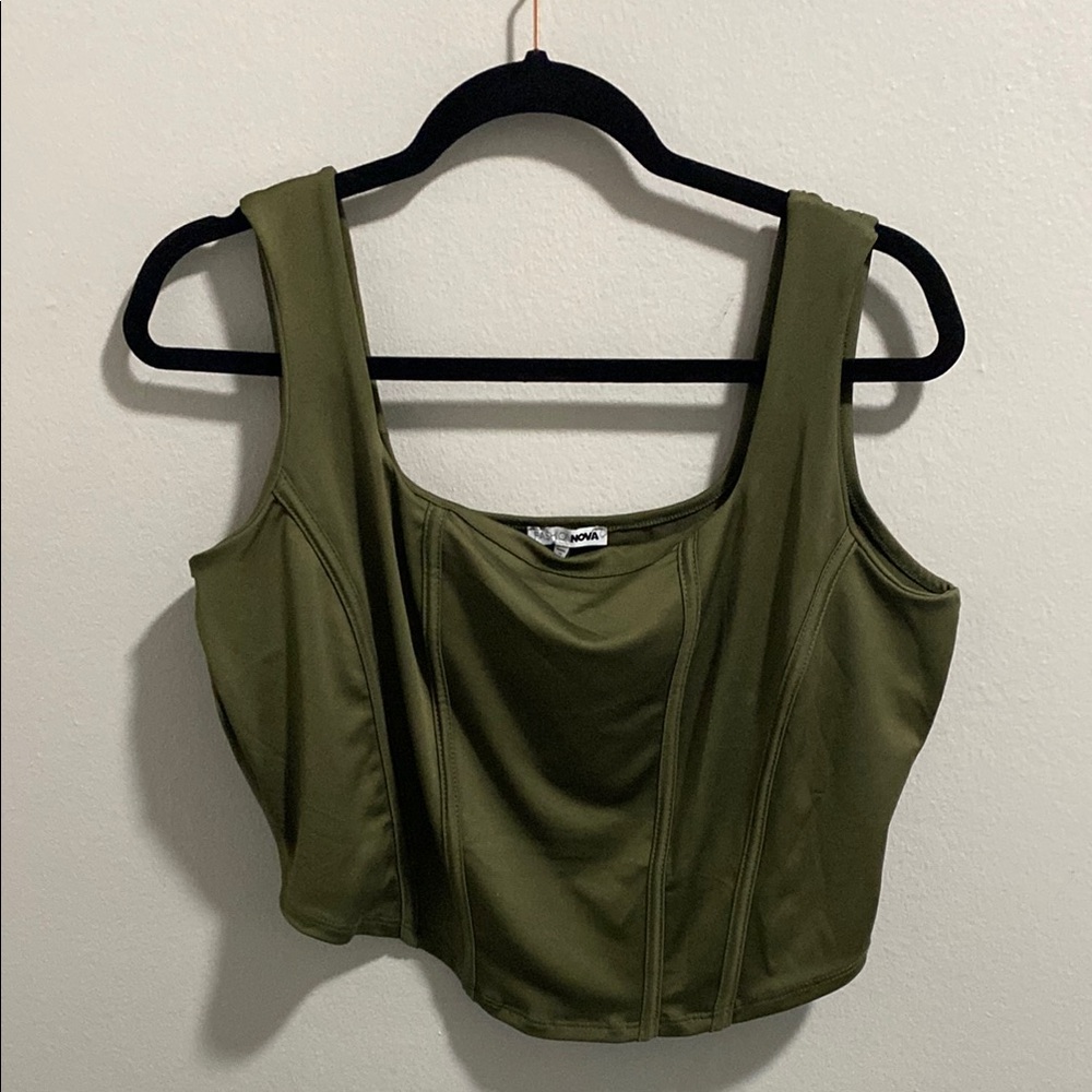 Olive green fashion nova tank top